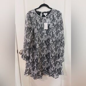 Mud Pie Monochrome Snakeskin Dress